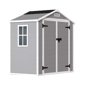 6 ft. W x 4 ft. D Plastic Shed with Double Door, Window and Vents (24 sq. ft.)