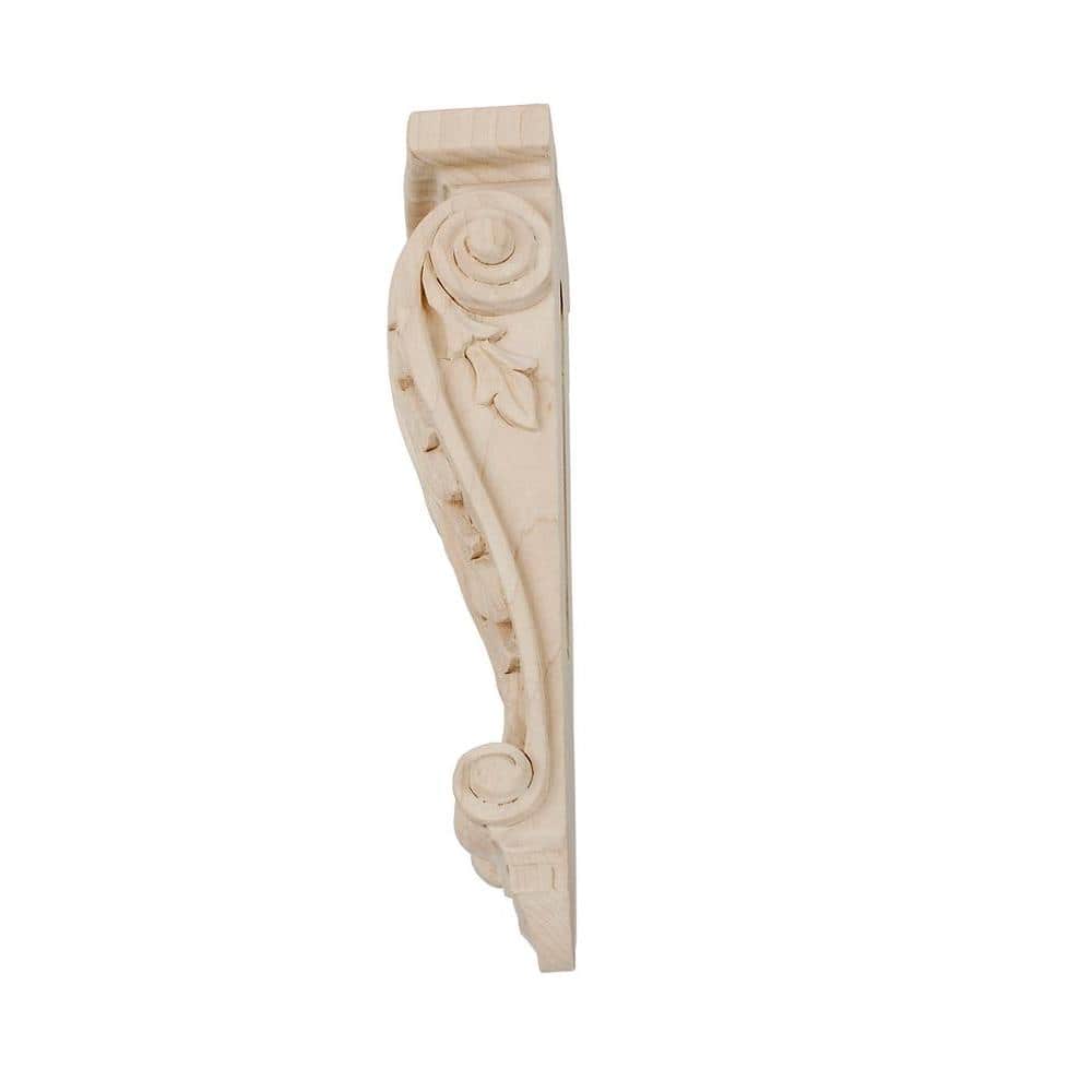 Small Unfinished Hand Carved Alder Wood Corbel