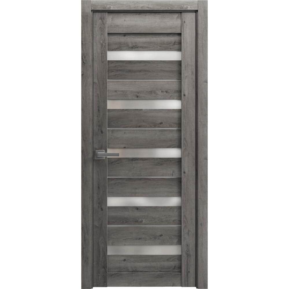 4445 24 in. x 80 in. Right-Hand/Inswing Solid Frosted Glass Nebraska Grey Single Prehung Interior Door with Hardware price history on PriceWatchPro