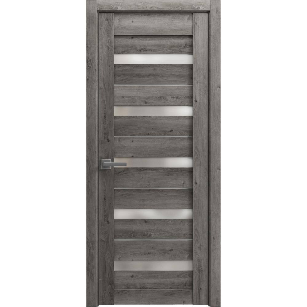 4445 18 in. x 96 in. Left-Hand/Inswing Solid Frosted Glass Nebraska Grey Single Prehung Interior Door with Hardware price history on PriceWatchPro
