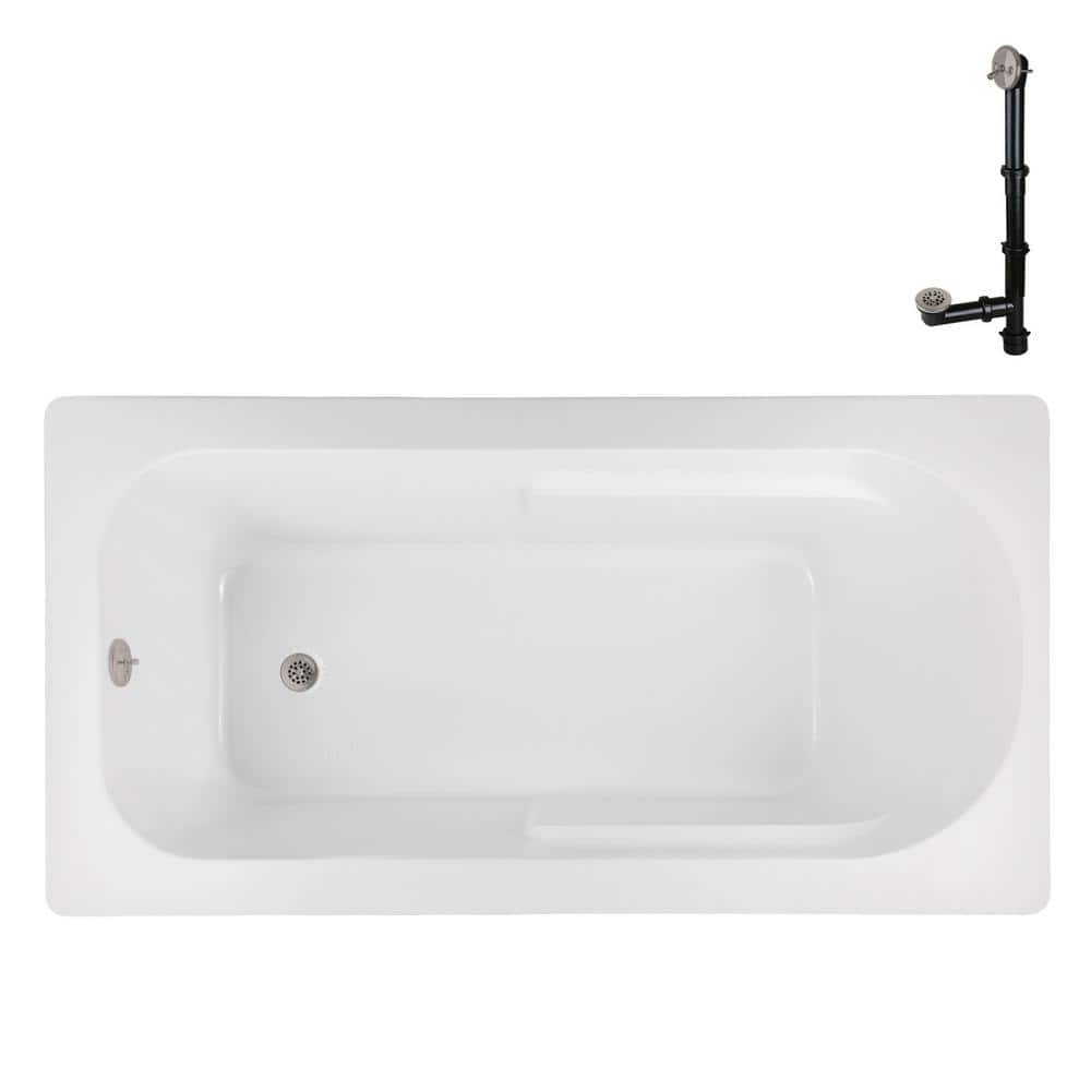 N-4280-739-BNK 60 in. x 32 in. Rectangular Acrylic Soaking Drop-In Bathtub, with Reversible Drain in Brushed Nickel price history on PriceWatchPro