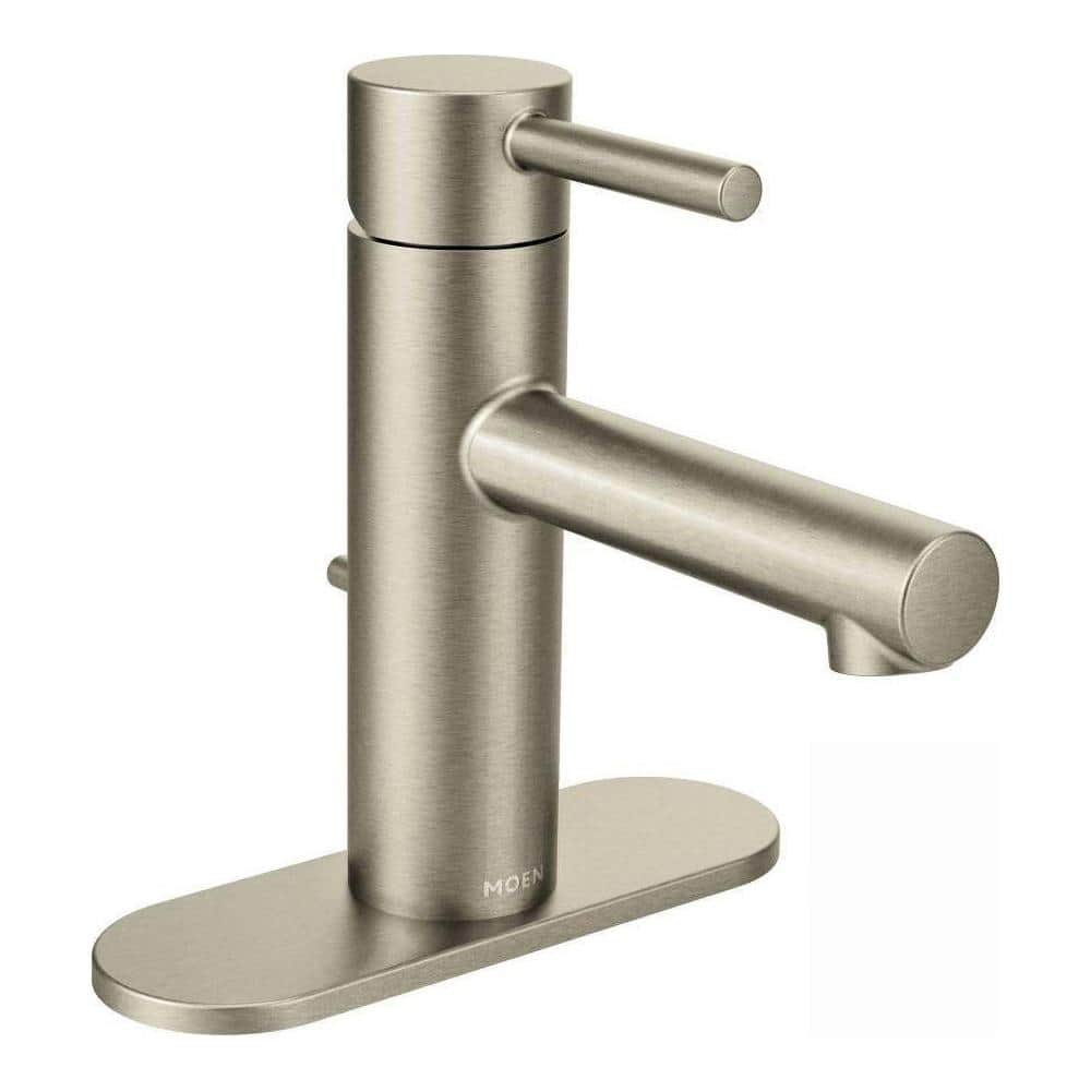 Moen Align Single Hole Single Handle Bathroom Faucet In Brushed Nickel 6190bn The Home Depot