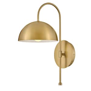 Lou 8.0 in. 1-Light Lacquered Brass Wall Sconce
