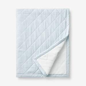 Company Kids Ditsy Gingham Quilted/Sherpa Organic Cotton Percale Stroller Blanket