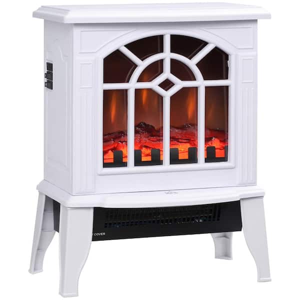 18 in. Portable Electric Cabinet Infrared Space Heater with Double Safety Protection, Convection, 750W/1500W, White