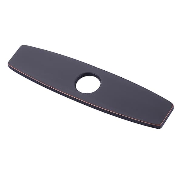WOWOW 9.6 in. x 2.4 in. x 0.3 in. Stainless Steel Kitchen Sink Faucet Hole Cover Deck Plate in Oil Rubbed Bronze