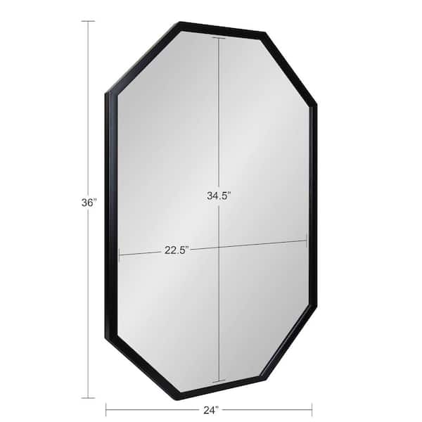 Laverty 36 in. x 24 in. Classic Octagon Framed Black Wall Mirror