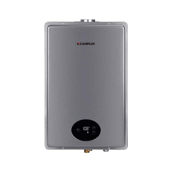 Plus 5.28 GPM 150,000 BTU Residential Natural Gas Tankless Water Heater, Indoor Grey