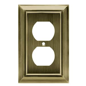 Brass 1-Gang Duplex Outlet Wall Plate (1-Pack)