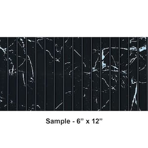 Take Home Sample - Mini Tambour Slats 5/16 in. x 0.5 ft. x 1 ft. Black Glue-up Foam Wood Slat Wall(1 Piece/0.5 sqft)