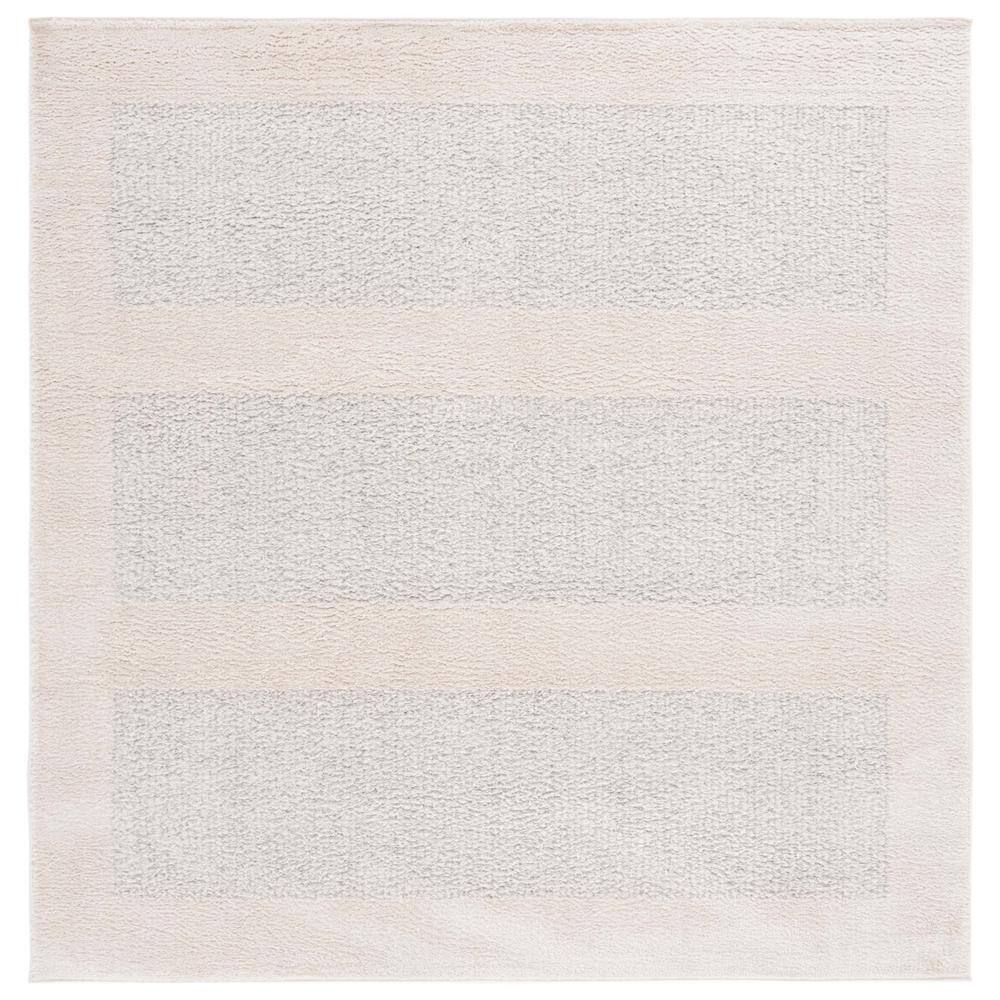 SAFAVIEH Melody 4 ft. x 4 ft. Ivory/Gray Solid Zoned Square Area Rug ...