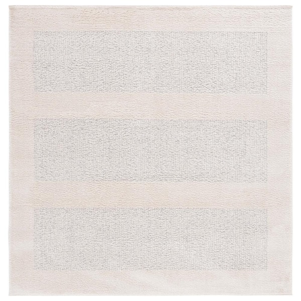SAFAVIEH Melody Ivory/Grey 7 ft. x 7 ft. Striped Square Area Rug