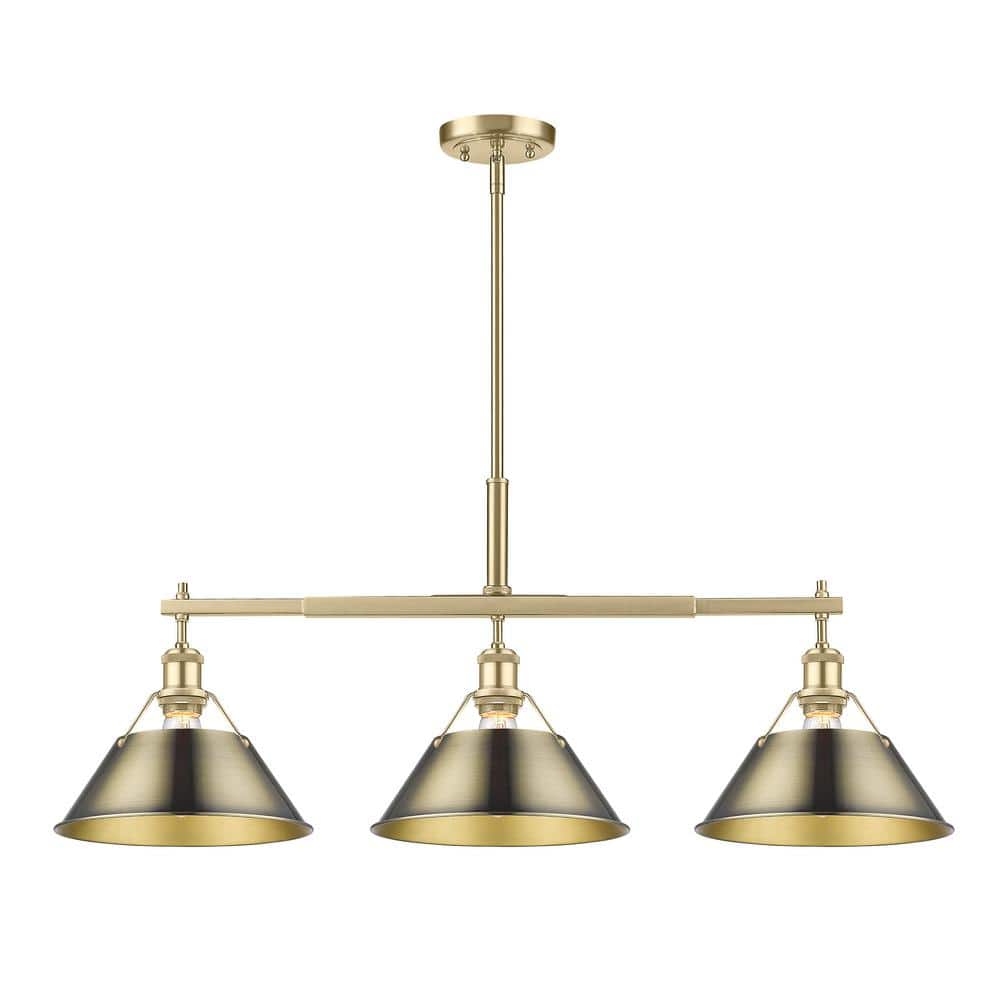 Orwell 100-Watt 3-Light Brushed Champagne Bronze and Aged Brass Linear Pendant Light price history on PriceWatchPro