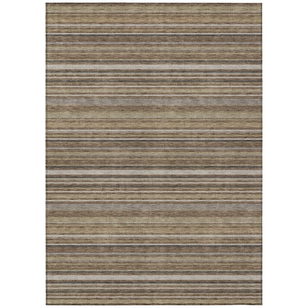 Chantille Machine Washable Indoor/Outdoor Abstract ACN3106 Chocolate 10 ft. x 14 ft. Area Rug