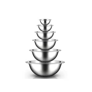 JoyJolt JoyFul 6-Piece Stainless Steel Silver Mixing Bowl Set JW10523 - The  Home Depot
