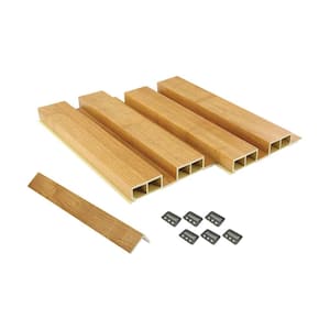 1-3/16 in. x 3-3/4 ft. x 9 ft. Wall Cladding Oak Interlocking Composite Decorative Wall Paneling 6-PC (33.78 sq.ft/PK)