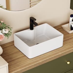 Rectangular Sink 12 in. Bathroom Sink Ceramic Vessel Sink Bathroom Sink Modern in White