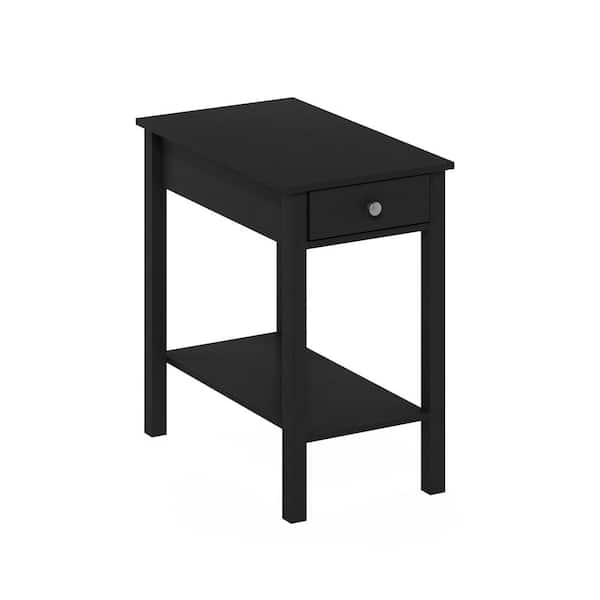 Furinno Montale 12.8 in. Americano Rectangle/Long Wood Side Table with Drawer
