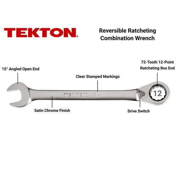 15/16 in. Reversible 12-Point Ratcheting Combination Wrench