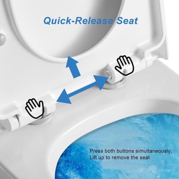 All-in-One Toilet Elongated One-Piece Dual Flush 1.28 GPF/0.88 GPF High Efficiency Skirted Toilet in White All-in-One Toilet Elongated One-Piece Dual Flush 1.28 GPF/0.88 GPF High Efficiency Skirted Toilet in White