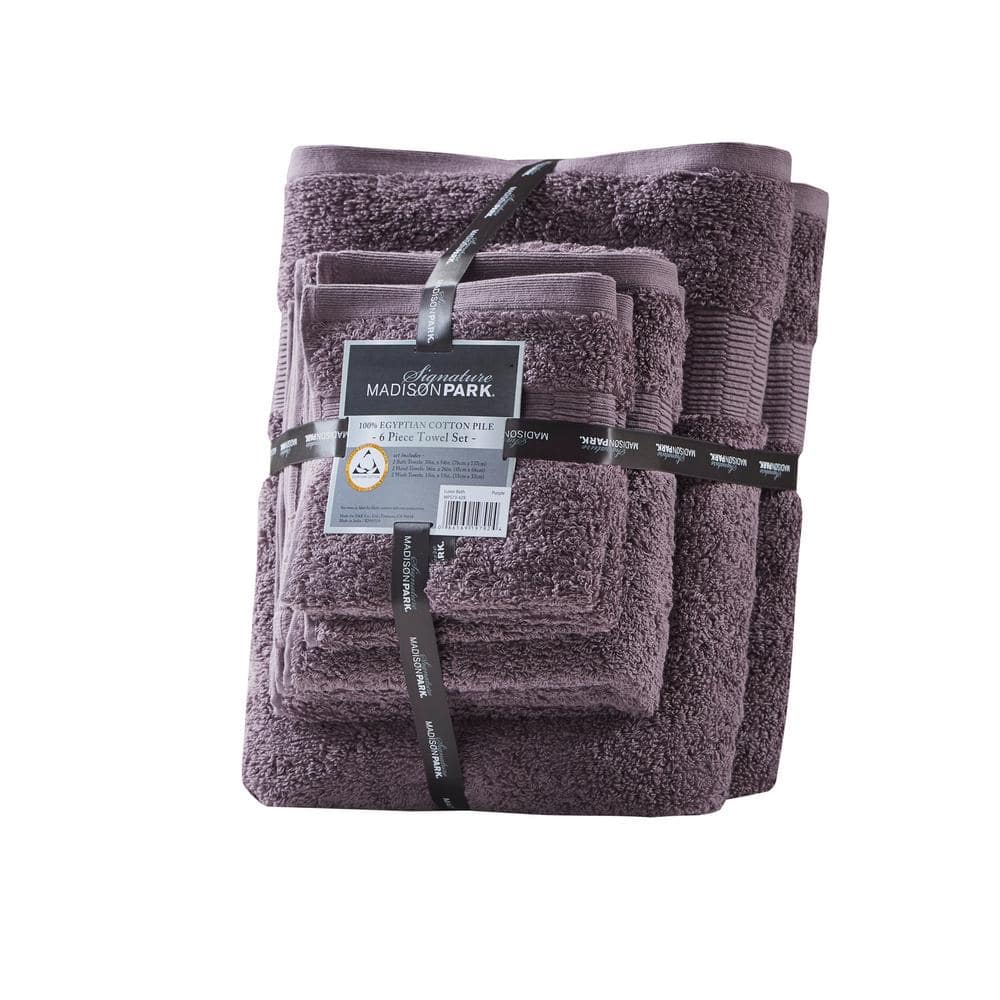 Luxurious Purple Egyptian Cotton 6-Piece Towel Set