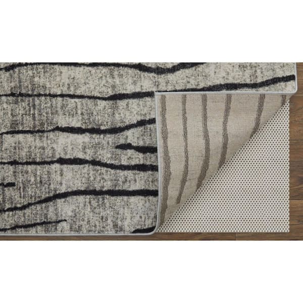 4 X 6 Gray, Black Abstract Area Rug