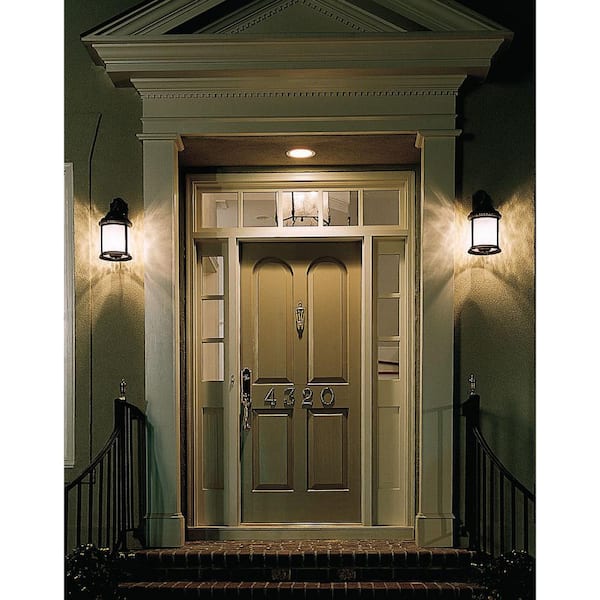 Ashmore Collection 3-Light Antique Bronze Water Seeded Glass New Traditional Outdoor Large Wall Lantern Light