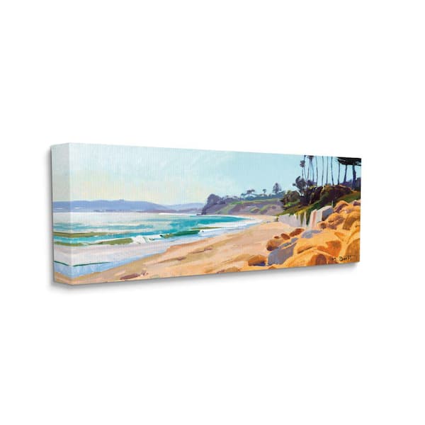Stupell Industries "Summer Beach Landscape Warm Sandy Coastline" by Marcia Burtt Unframed Nature Canvas Wall Art Print 10 in. x 24 in.