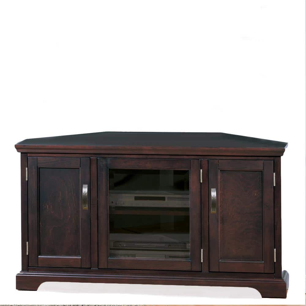 Leick Home Three Door Chocolate Cherry 47 in. W Corner TV Stand Holds up to 50 in. W TV's 81385