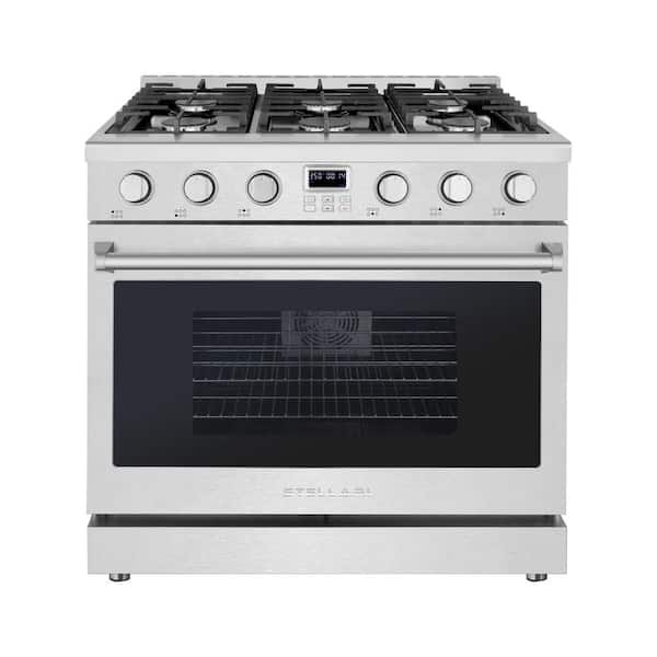 36 in. 6-Burners 6.3 cu. Ft. Freestanding Professional Gas Range in Stainless Steel with Convection Oven
