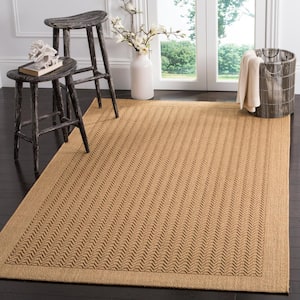 Palm Beach Maize 5 ft. x 8 ft. Solid Border Area Rug