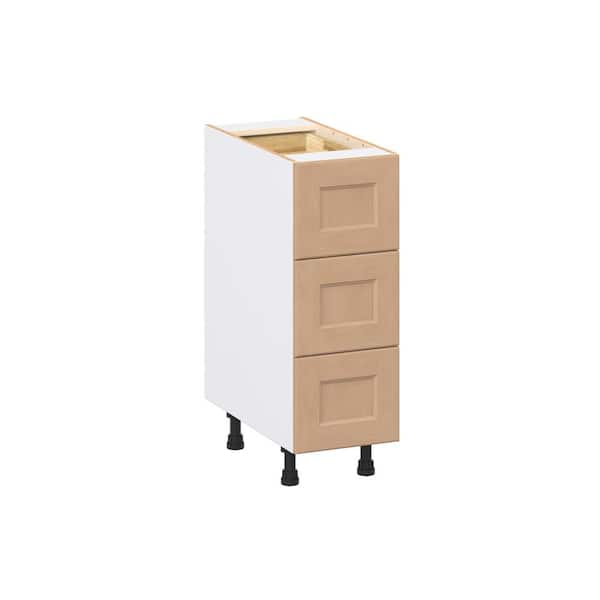 Lakewood 12 in. W x 24.5 in. D x 34.5 in. H Assembled Shaker Drawer Base Kitchen Cabinet in Sugar Cookie with 4-Drawers
