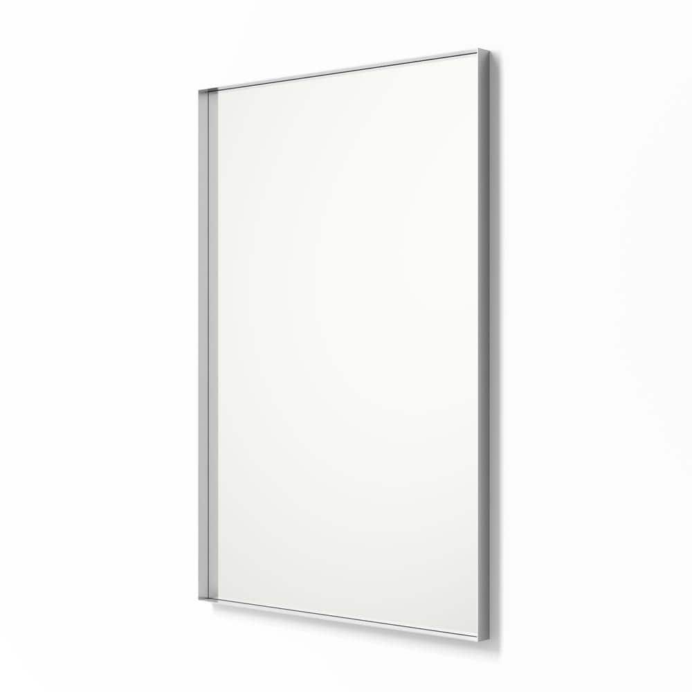 Elegant 20" x 30" Silver and Gold Metal Framed Rectangular Mirror
