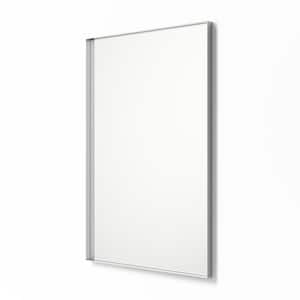 20 in. x 30 in. Metal Framed Rectangular Bathroom Vanity Mirror in Silver