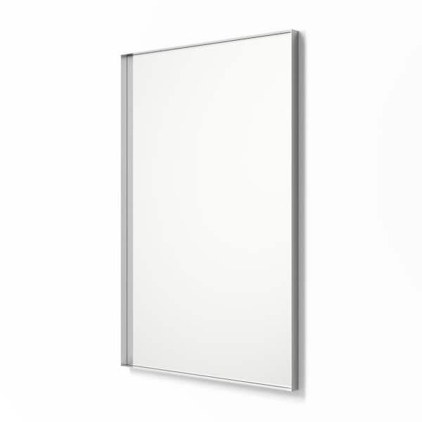 better bevel 24 in. x 36 in. Metal Framed Rectangular Bathroom Vanity Mirror in Silver