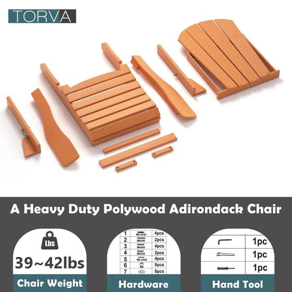 Siavonce TORVA Folding Adirondack Chair, Fire Pit Chair, Patio