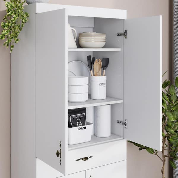 LIVING SKOG Monti White Food Pantry with Drawer Kitchen Storage Cabinet  Monti Food Pantry - The Home Depot