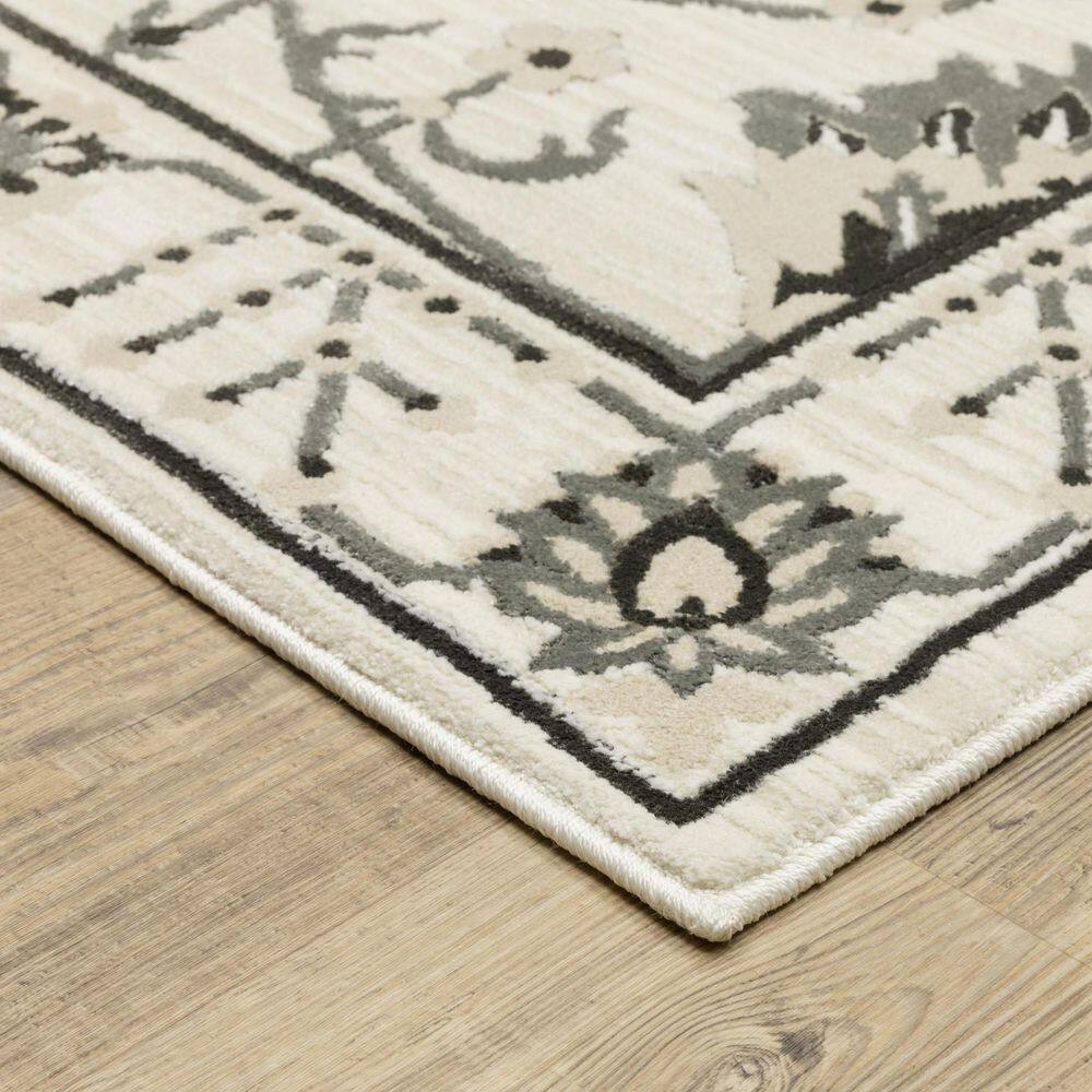 5' X 8' Ivory And Gray Wool Floral Hand Tufted Area Rug price history on PriceWatchPro