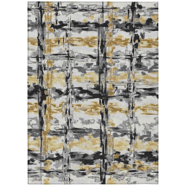 Chantille Machine Washable Indoor/Outdoor Abstract ACN2627 Gray 3 ft. x 5 ft. Area Rug