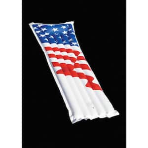 72 in. x 7.5 in x 2 in. Inflatable American Flag Swimming Pool and Lake Float Raft : 90176