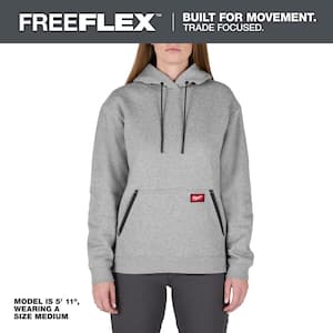 Milwaukee Women's Large Gray Midweight Cotton/Polyester Long-Sleeve Pullover Hoodie