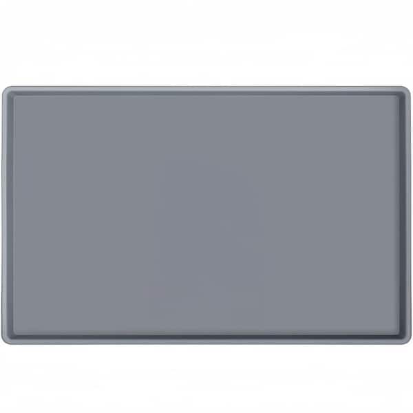 34 in. x 22 in. Silicone Pantry Organizers Mat for Kitchen, Bathroom, Cabinet and Counter, Mat and Pet Cat Puppy, Gray
