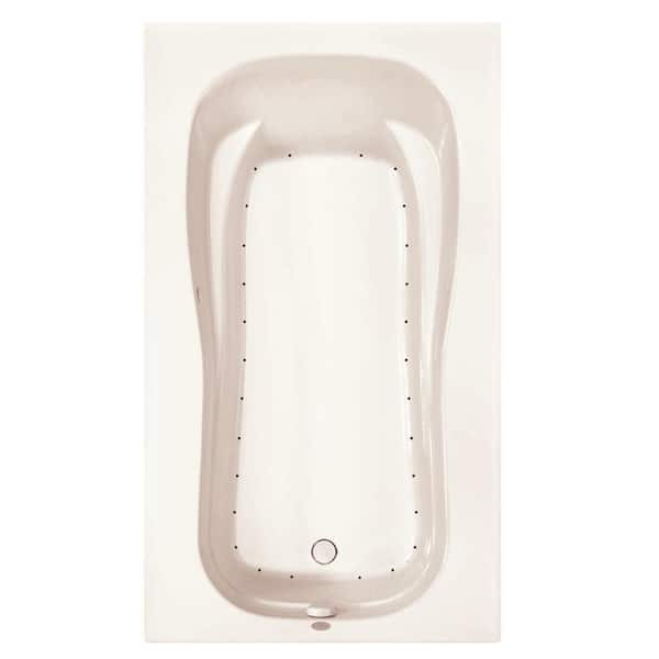 Aquatic Cariani 72 in. Acrylic Air Bath Tub Left Drain Rectangular Alcove in Biscuit