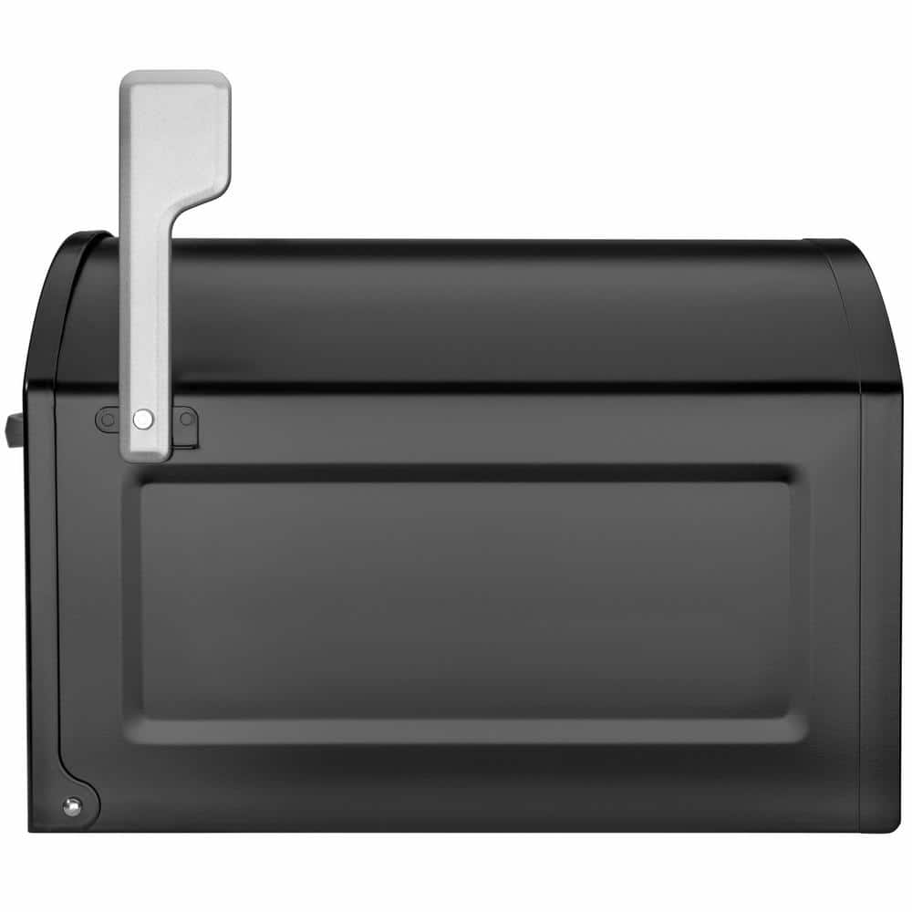 Extra Large Black Steel Post Mount Mailbox
