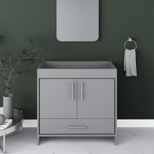 VOLPA USA AMERICAN CRAFTED VANITIES Pacific 36 in. W x 18 in. D Modern Bath Vanity Cabinet Only in Gray
