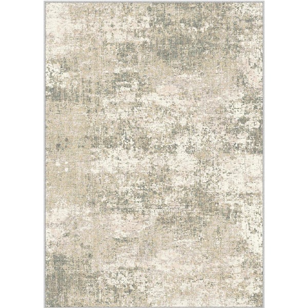 HaiiMeid Mist Beige 5 ft. x 7 ft. Modern Abstract Area Rug