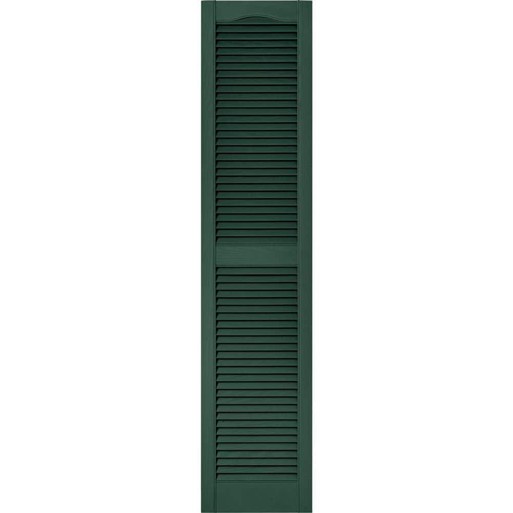 Builders Edge 15 in. x 67 in. Louvered Vinyl Exterior Shutters