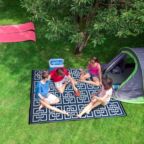 Premium Outdoor Large Area Rug Reversible for Camping Beach Picnic Patio  5X8 ft