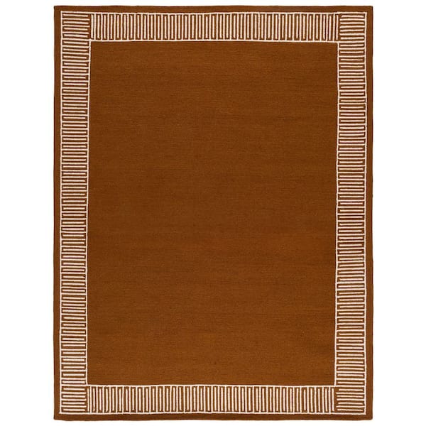 Metro 9 ft. x 12 ft. Rust/Ivory Border Area Rug