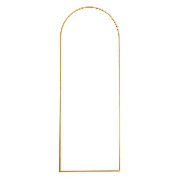 Unbranded 23.6 in. W x 65 in. H Arched Aluminum Framed Wall Mount or Floor Standing Modern Decorative Bathroom Vanity Mirror